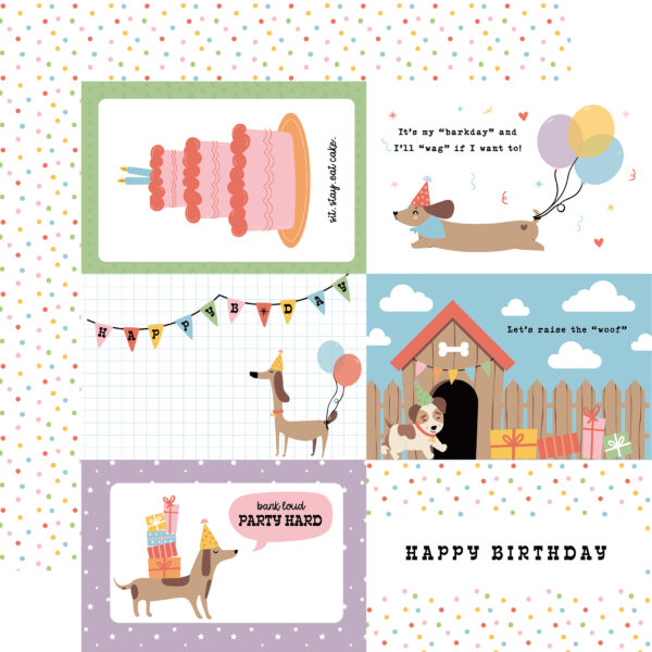 Echo Park Party Animal 12X12 6X4 Journaling Cards Echo Park Party Animal 12X12 6X4 Journaling Cards