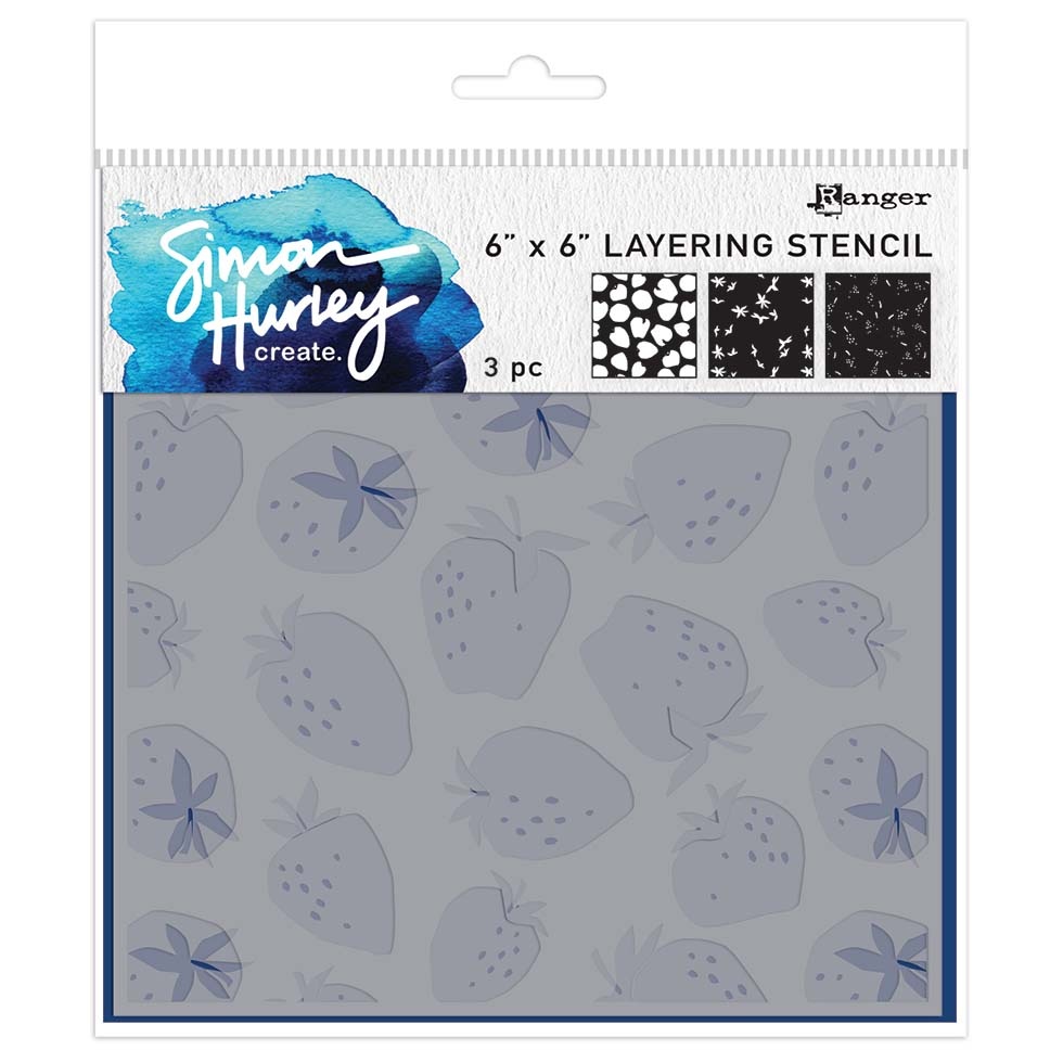 RANGER SIMON HURLEY STENCIL 6X6 VERY BERRY