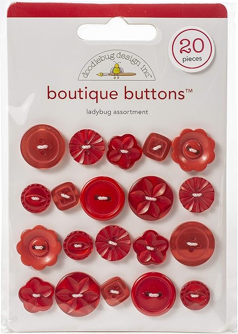 DOODLEBUG BOUTIQUE BUTTONS LADY BUG