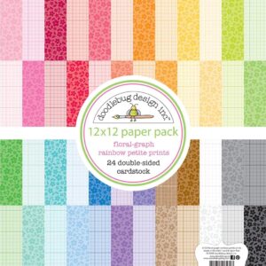 DOODLEBUG FLORAL-GRAPH 12X12 RAINBOW PETITE PRINTS