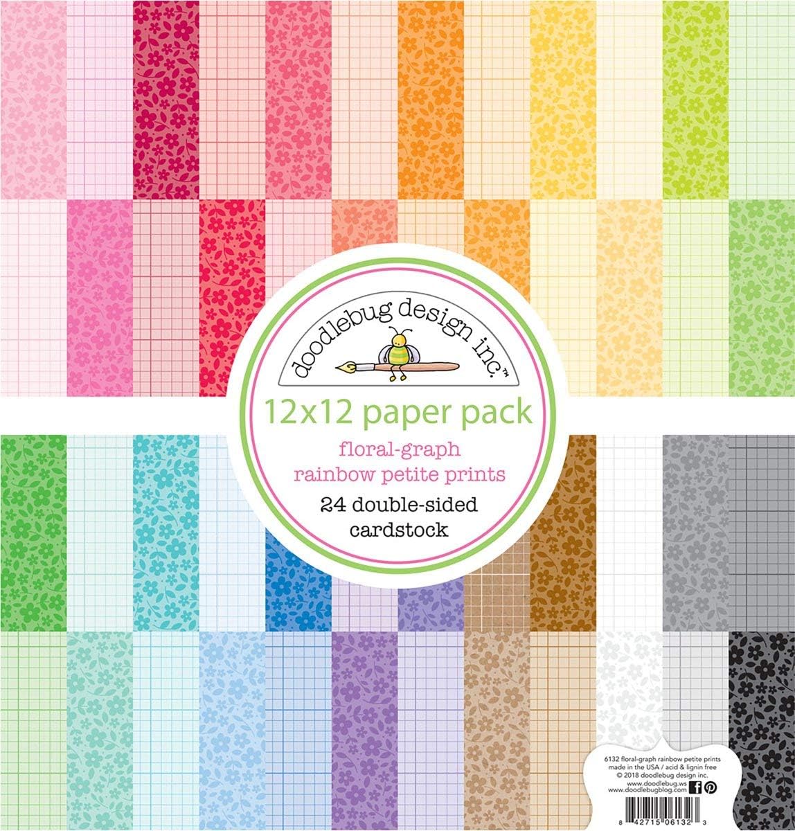 DOODLEBUG FLORAL-GRAPH 12X12 RAINBOW PETITE PRINTS