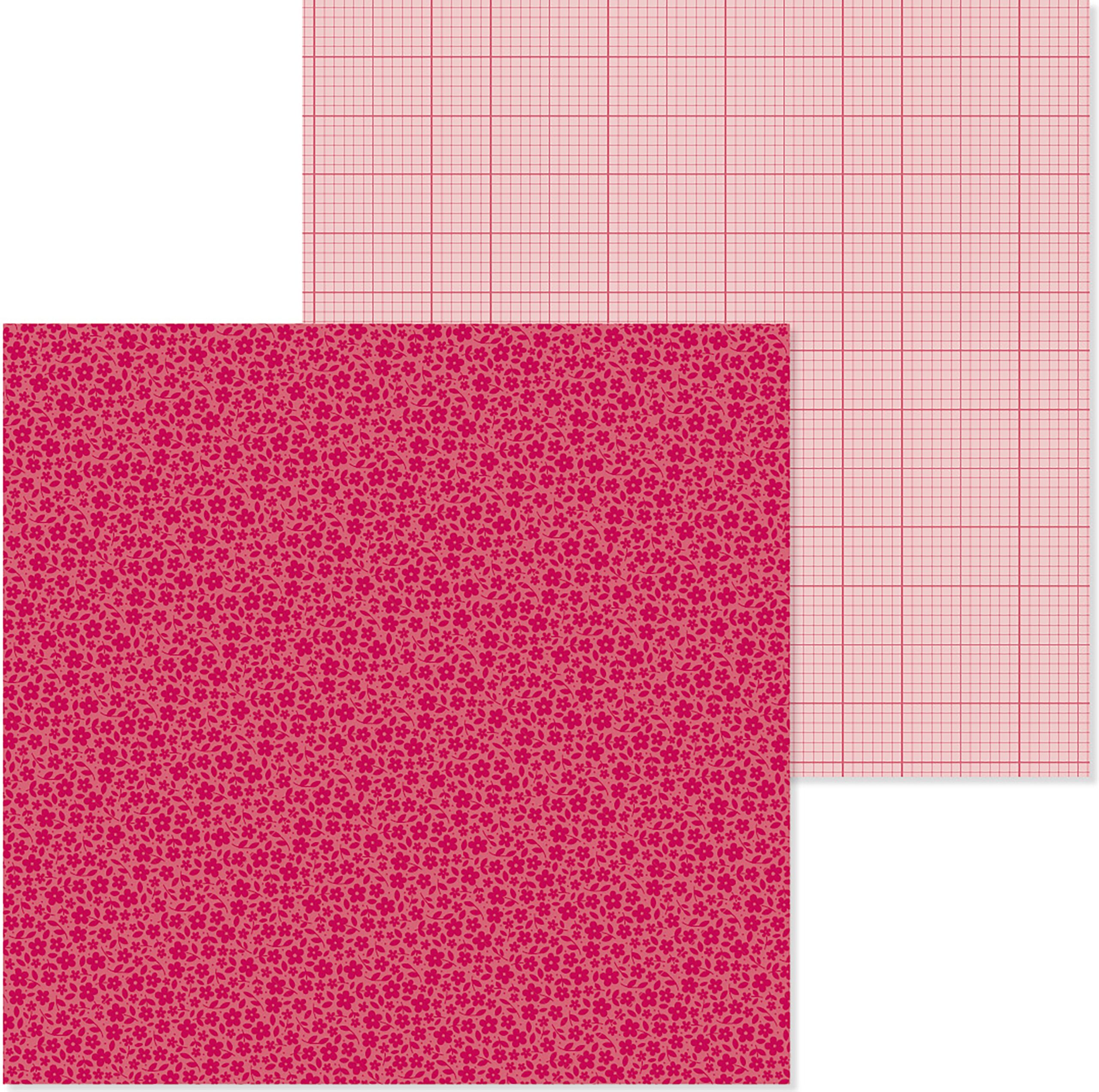 DOODLEBUG 12X12 RUBY FLORAL GRAPH