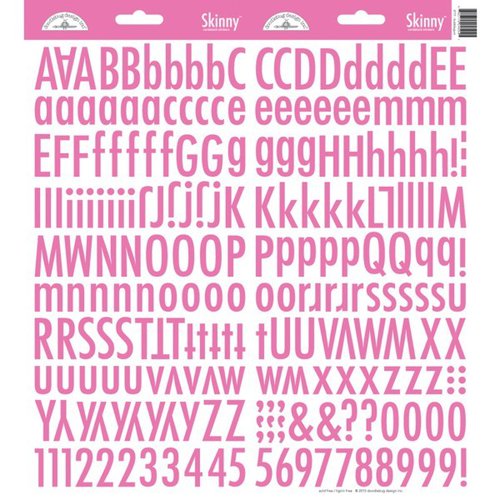 DOODLEBUG ALPHA STICKER SKINNY BUBBLEGUM