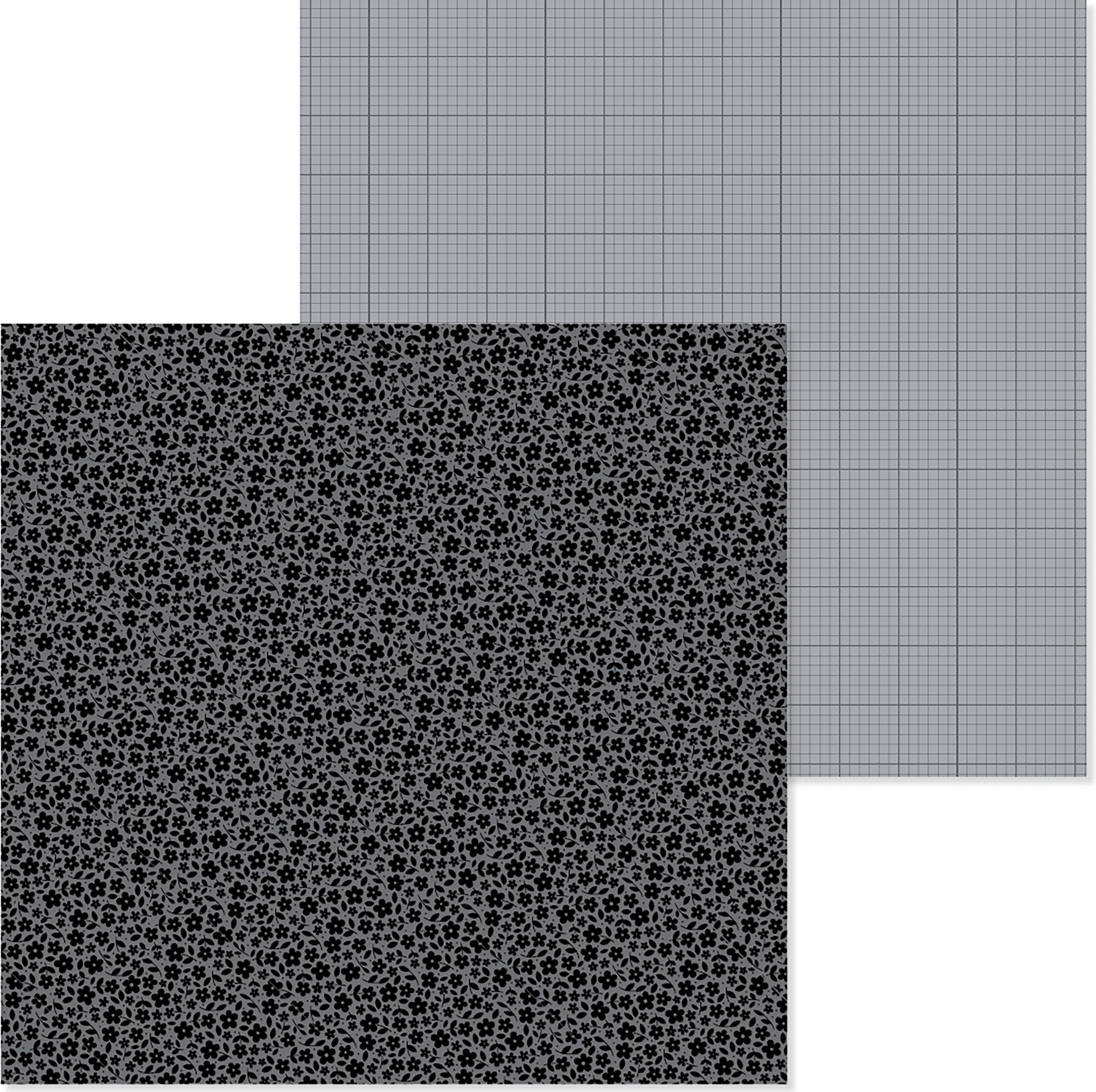 DOODLEBUG 12X12 BEETLE BLACK FLORAL GRAPH