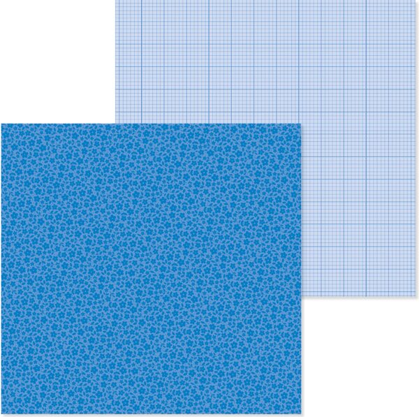 DOODLEBUG 12X12 BLUE JEAN FLORAL GRAPH