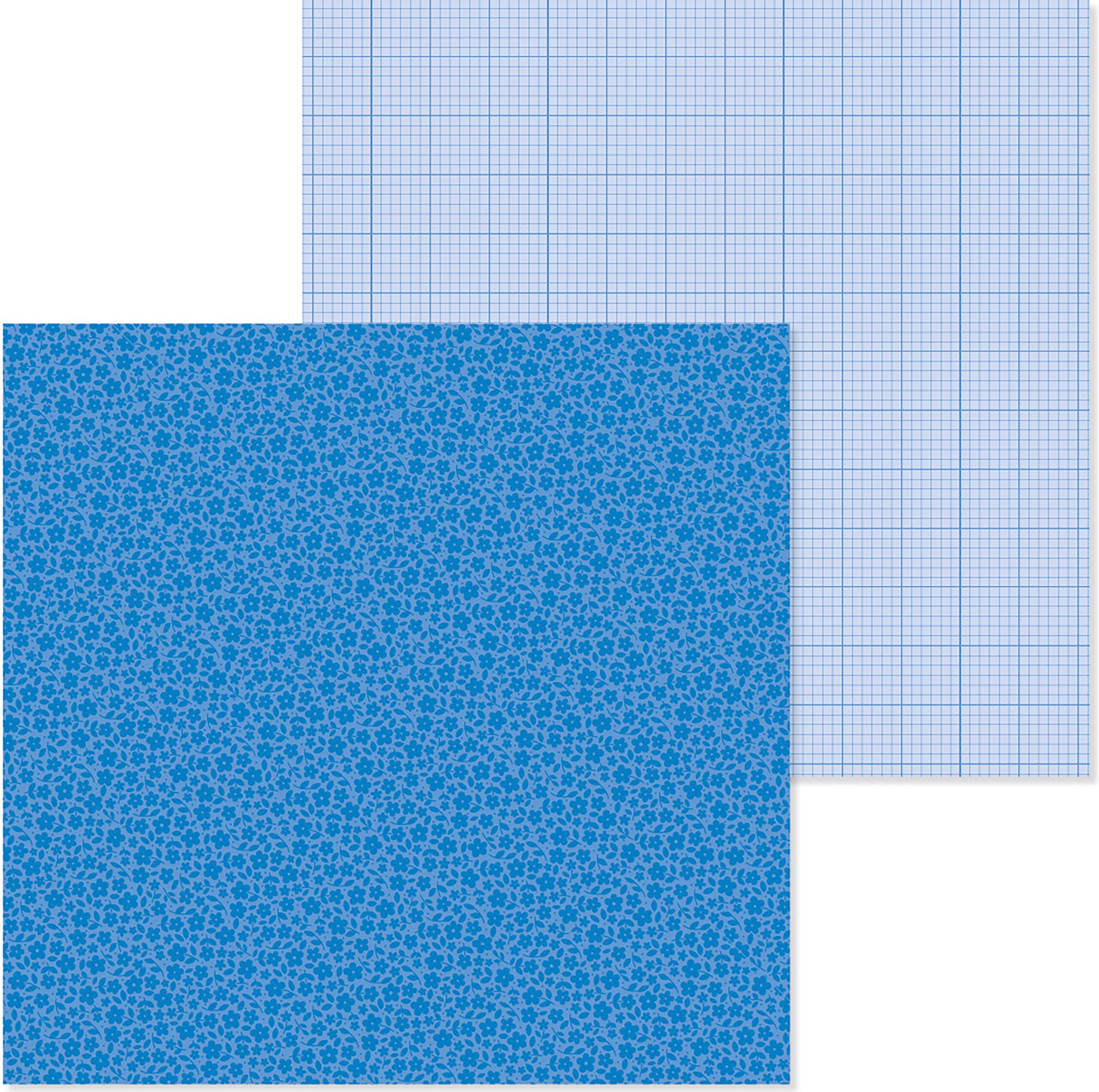 DOODLEBUG 12X12 BLUE JEAN FLORAL GRAPH