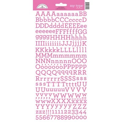 DOODLEBUG ALPHA STICKER MY TYPE BUBBLEGUM
