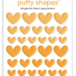 DOODLEBUG PUFFY SHAPES HEART TANGERINE