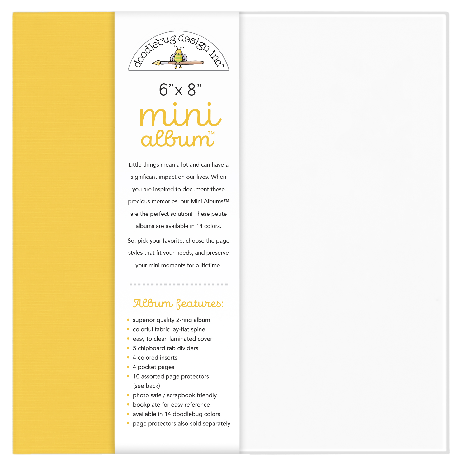 Doodlebug 6X8 Mini Album Bumblebee