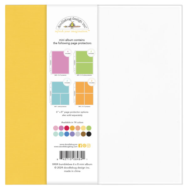 Doodlebug 6X8 Mini Album Bumblebee
