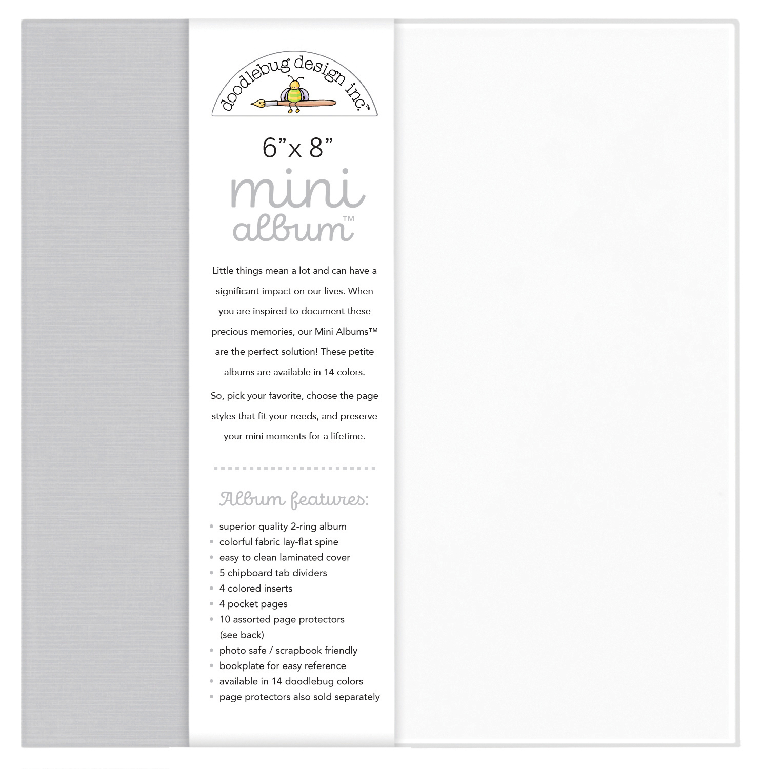 Doodlebug 6X8 Mini Album Gray