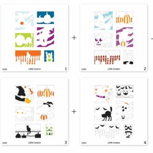 LDRS STENCIL HALLOWEEN POSTAGE COLLAGE