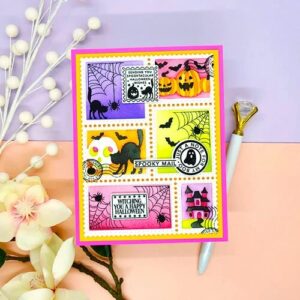LDRS STENCIL HALLOWEEN POSTAGE COLLAGE
