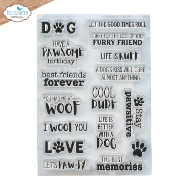 ELIZABETH CRAFTS STAMP DOG DAYS SENTIMENTS