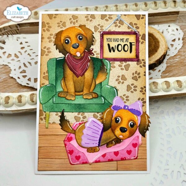 ELIZABETH CRAFTS STAMP DOG DAYS SENTIMENTS