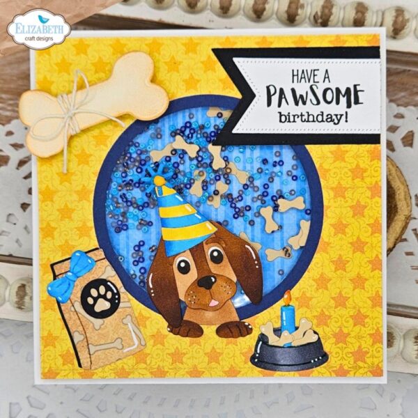 ELIZABETH CRAFTS STAMP DOG DAYS SENTIMENTS