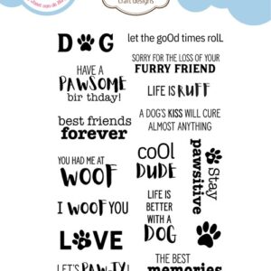 ELIZABETH CRAFTS STAMP DOG DAYS SENTIMENTS