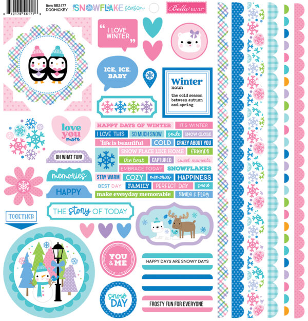 Bella Boulevard Snowflake Season Doohickey Cardstock Stickers