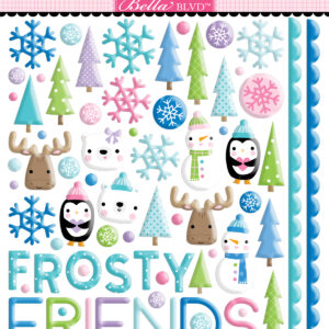 Bella Boulevard Snowflake Season Frosty Friends Puffy Stickers