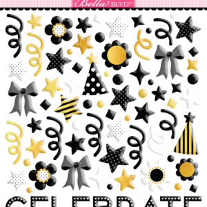 Bella Boulevard Let's Celebrate Cheers Puffy Stickers
