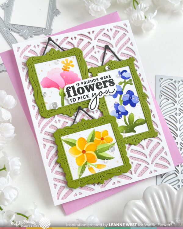 Waffle Flower Die Happy Leaves Texture