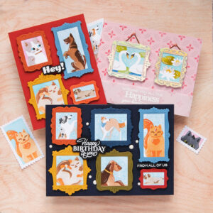 Waffle Flower Die Postage Collage Frames