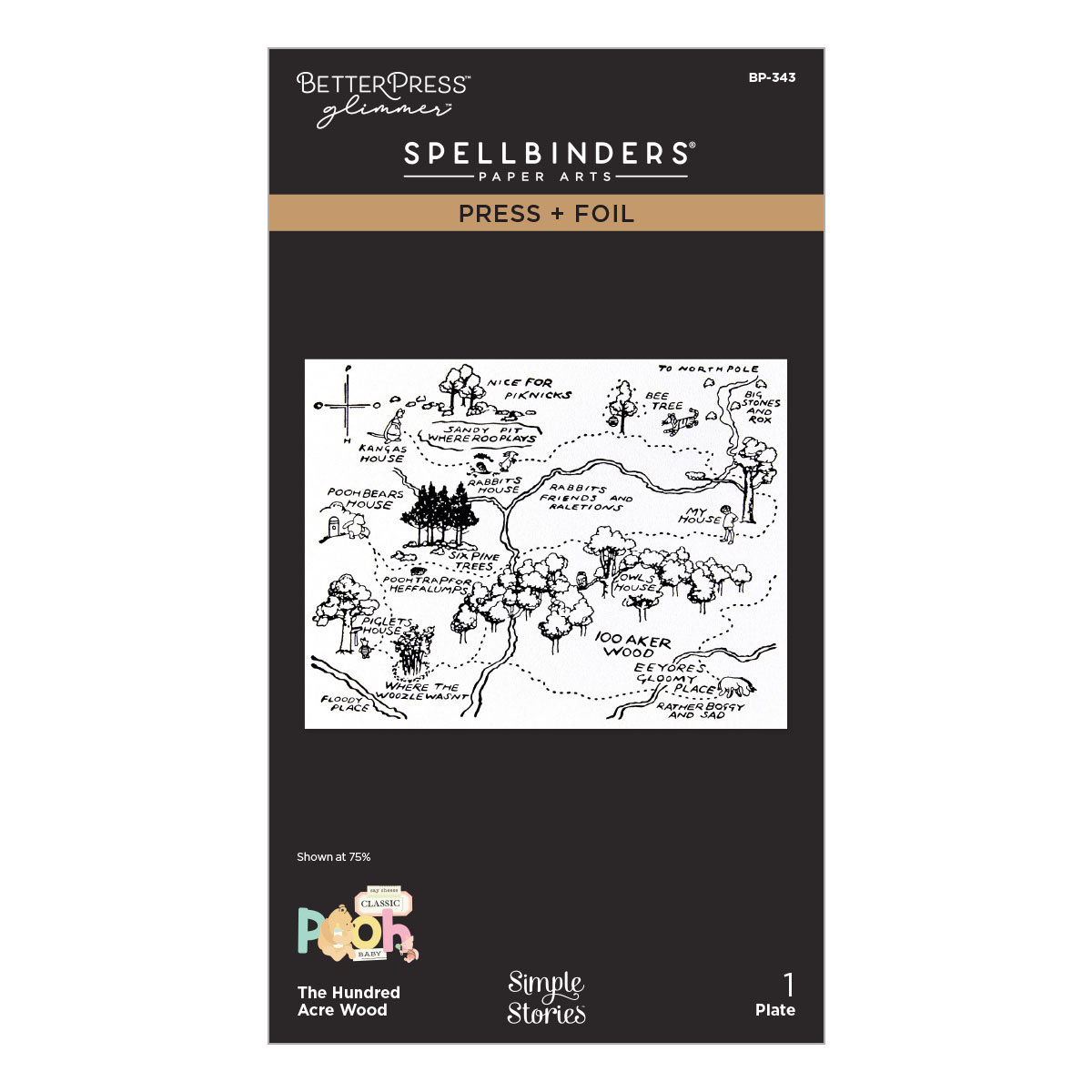 Spellbinders the Hundred Acre Wood Press + Foil Plate With Simple Stories