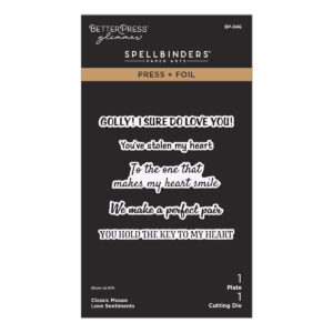 Spellbinders Classic Mouse Love Sentiments Press + Foil Plate & Die Set