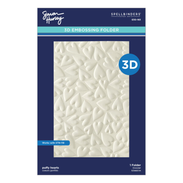 Spellbinders Puffy Hearts 3D Embossing Folder By Simon Hurley