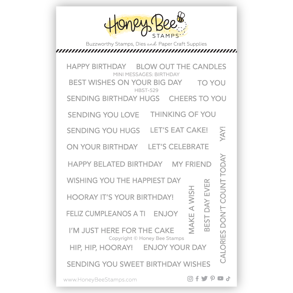 HONEYBEE STAMP MINI MESSAGES: BIRTHDAY