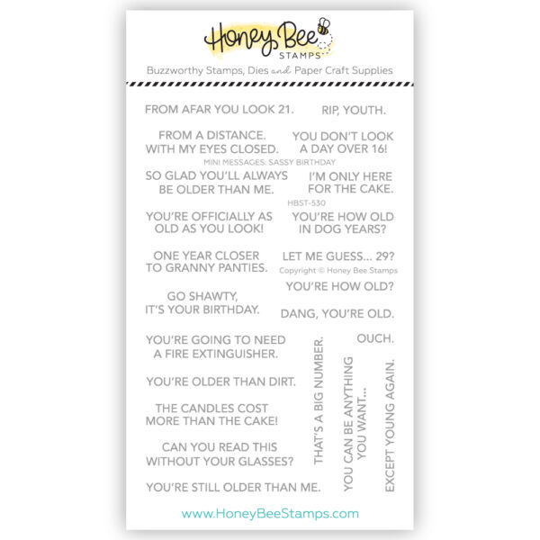 HONEYBEE STAMP MINI MESSAGES: SASSY BIRTHDAY