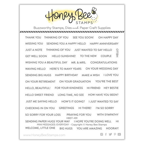 HONEYBEE STAMP MINI MESSAGES HONEYBEE STAMP MINI MESSAGES