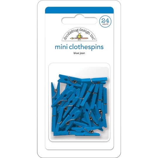 DOODLEBUG MINI CLOTHESPINS BLUE JEAN