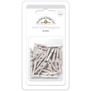 DOODLEBUG MINI CLOTHESPINS LILY WHITE