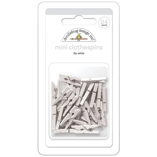 DOODLEBUG MINI CLOTHESPINS LILY WHITE