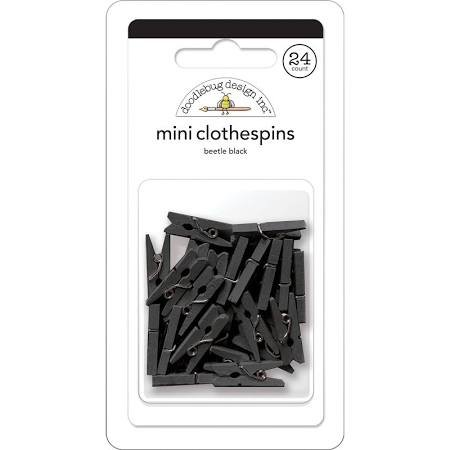 DOODLEBUG MINI CLOTHESPINS BEETLE BLACK