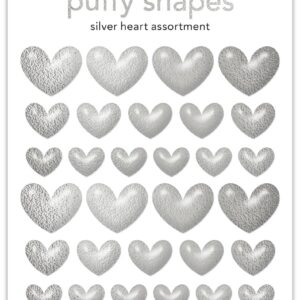 DOODLEBUG PUFFY SHAPES HEART SILVER