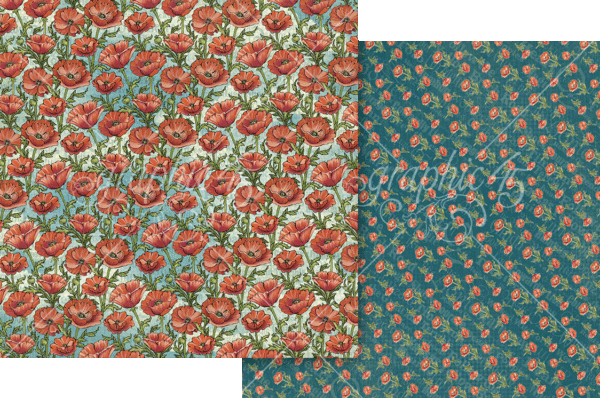 Graphic 45 Wonder of Oz 12X12 Field of Poppies