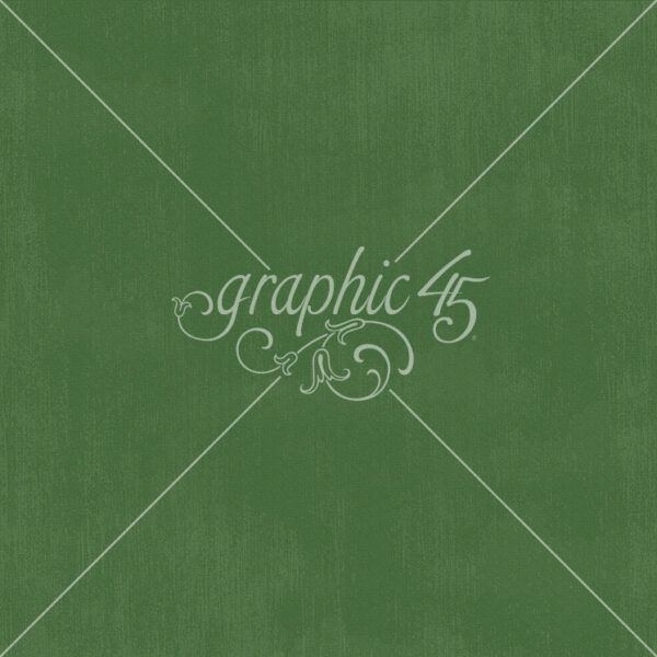 Graphic 45 Wonder of Oz 12X12 Emerald Green Pattern & Solid Sheet