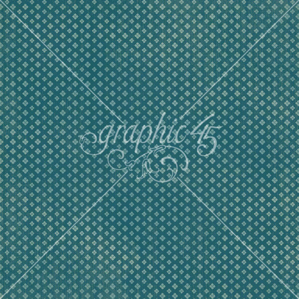 Graphic 45 Wonder of Oz 12X12 Sky Blue Pattern & Solid Sheet