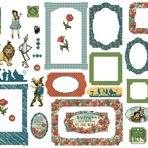 Graphic 45 Wonder of Oz Chipboard Pieces, Tags & Frames