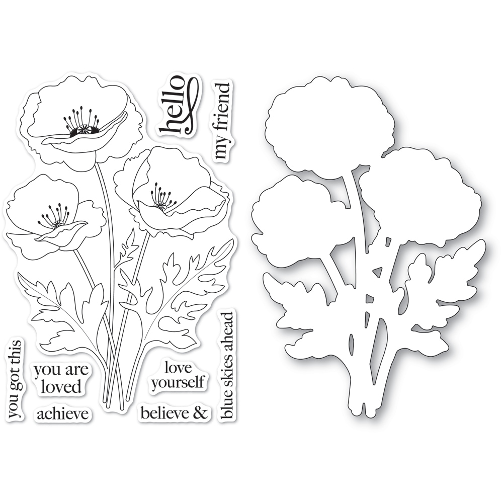 Memroy Box Stamp & Die Playful Poppies