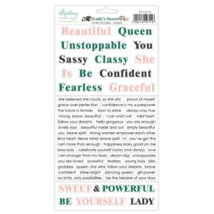 Mintay Lady's Secret 6 X 12 Stickers Words