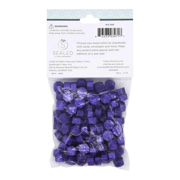 Spellbinders Twilight Purple Wax Beads From the Sealed By Spellbinders Collection