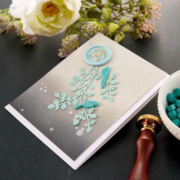 Spellbinders Pastel Blue Wax Beads From the Sealed By Spellbinders Collection