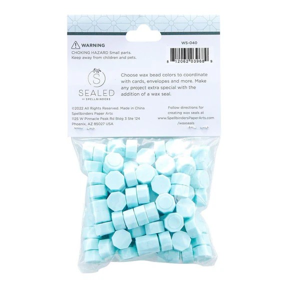 Spellbinders Pastel Aqua Wax Beads From the Sealed By Spellbinders Collection