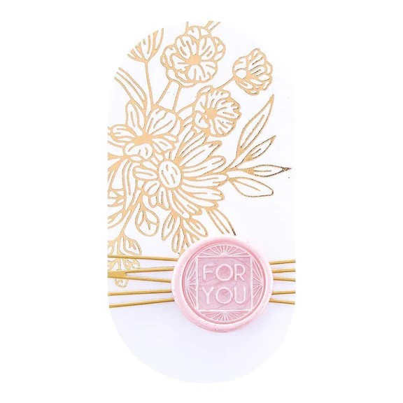 Spellbinders Pink Damask Aqua Wax Beads From the Sealed By Spellbinders Collection