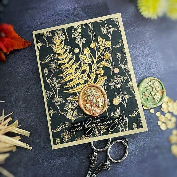 Spellbinders Ginko Leaves Brass Wax Seal Stamp From the Sealed By Spellbinders Collection
