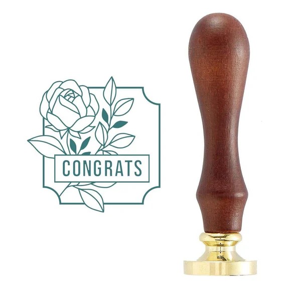 Spellbinders Framed Congrats Brass Wax Seal Stamp From the Sealed By Spellbinders Collection