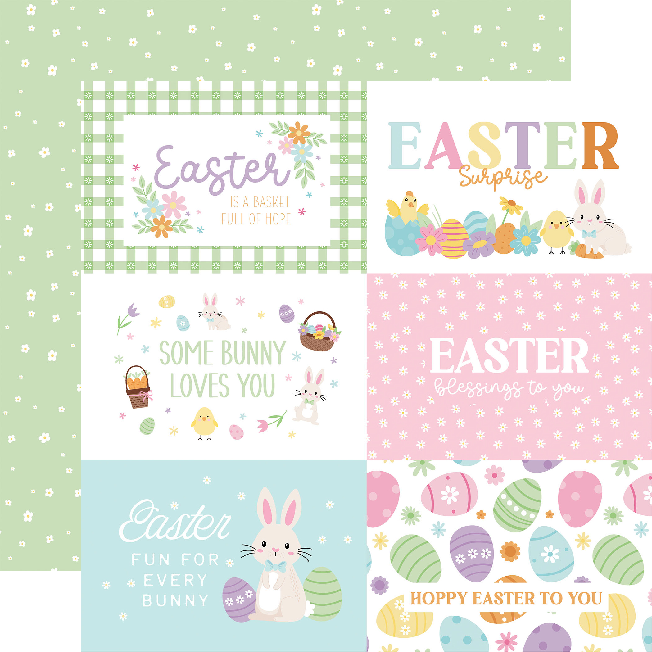 Echo Park Easter Basket 12X12 6X4 Journaling Cards
